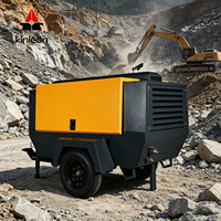 Kompresor Udara Diesel Portabel 375 CFM 8 Bar, Motor Berpendingin Udara, Sistem Injeksi Oli, Pompa Sekrup, Digunakan untuk Sandblasting, Peralatan Pneumatik, Pertambangan