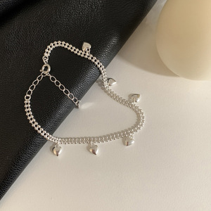 S925 Sterling <b>Silver</b> Heart Bracelet For Women Minimalist Design Everyday Wear Jewelry <b>Charm</b> Bracelet - Product Image 3