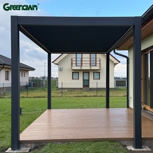 Auvent de pergola motorisé de luxe moderne en alliage d'aluminium Télécommande Voile en <span class=keywords><strong>acrylique</strong></span> étanche Couverture amovible Bioclimatique - Product Image 1
