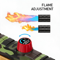 Lampe torche tactique à gaz butane à flamme variable rétractable et réglable, portable pour le camping en extérieur