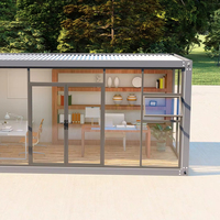 Contenedor de Oficina Pequeño de 20 y 40 Pies al por Mayor, Diseño de Paquete Plano Fácil de Construir, Materiales de Panel Sándwich de Acero para Uso en Exteriores
