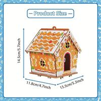 Kit de Peinture Diamant 3D en Bois Maison d'Halloween DIY, Ornement de Bureau Maison Fantôme Chat Noir, Décoration de Fête Effrayante