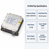 Module amplificateur de puissance RF Yuanlai PA8G-12GHz-50W, amplificateur de puissance large bande, amplificateur RF à semi-conducteurs, amplificateur micro-ondes, gain personnalisé