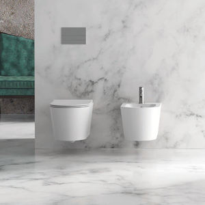 อ่างอาบน้ำโถสุขภัณฑ์แขวนผนังทรงสี่เหลี่ยมแบบหลุมเดียว - Product Image 4