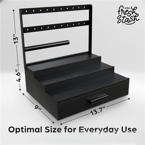 Estante de madera minimalista moderno para uso doméstico, organizador de perfumes de escritorio y caja de exhibición, estantería de madera maciza de varios niveles para productos de cuidado de la piel - Product Image 3