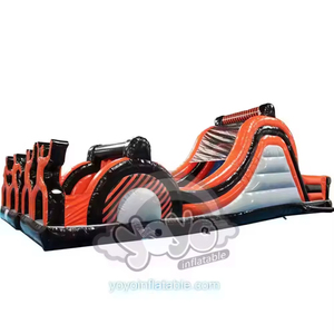 Structure gonflable commerciale de qualité supérieure : château sauteur, toboggan jungle et parcours d'obstacles – Vente directe usine, offre spéciale - Product Image 1