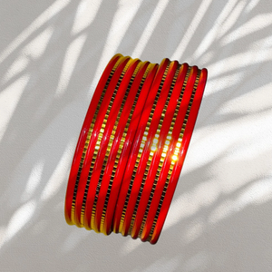 Danta Gems Festive Handmade <b>Red</b> Lac Bangles Gold Plated Finish Stylish Traditional Jewelry Featuring Micro Insert Inlay for - Product Image 4