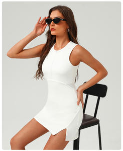 Crew rok Golf wanita tanpa lengan, rok tenis, Rok Golf setengah ritsleting, Rok olahraga sisi terpisah - Product Image 2