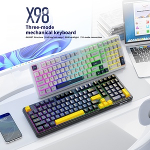 คีย์บอร์ดเกมมิ่ง Attack Shark X98 แบบกลไกไร้สาย สามโหมด โครงสร้าง Gasket ไฟ RGB แบบ Hot-swappable รูปแบบ 98% คีย์บอร์ดแบบปรับแต่งได้ - Product Image 2