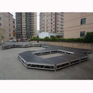 Scène extérieure portable 1m x 1m en aluminium, hauteur réglable, éclairage, scène d'événement, surface antidérapante, montage facile, sans électricité - Product Image 2