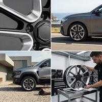 Nouvelles jantes monobloc forgées RimPower Custom 6061-T6, 16-19 pouces, gris foncé, alliage d'aluminium, 25 mm ET, design concave, ajustement universel
