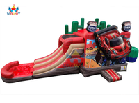 Château gonflable à thème automobile américain avec toboggan - Château gonflable à thème automobile pour enfants pour les fêtes en plein air