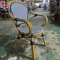 Fauteuil en rotin bleu marine Fauteuil de bistrot Cafe Shop Fauteuil Mobilier