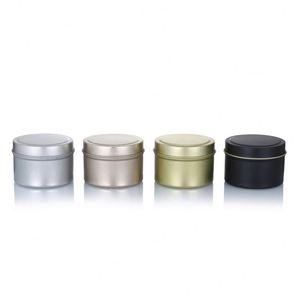 Latas de hojalata negras y plateadas de 2oz, 4oz, 8oz al por mayor con tapa de rosca, serigrafiadas, reciclables, de lujo, redondas y profundas, para regalo. - Product Image 3