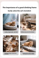 Rascador para Gatos de Diseño de Hongo, Cuerda de Sisal Natural Ecológica, Poste Vertical de 2 Niveles, Antideslizante, para Gatos de Interior