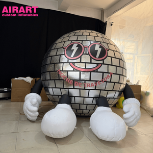 Boule disco miroir de 2 m avec figurine de dessin animé pour la décoration de scène, idées de fête, boule disco miroir en PVC - Product Image 1