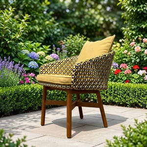 Chaise <span class=keywords><strong>de</strong></span> jardin <span class=keywords><strong>de</strong></span> haute qualité pour usage commercial, en teck et rotin tressé, pour l'extérieur - Product Image 1