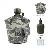 Gourde tactique de 1 L en gros, sans BPA, grande capacité, bouteille d'extérieur, design camouflage, camping, préparation aux situations d'urgence, applicable