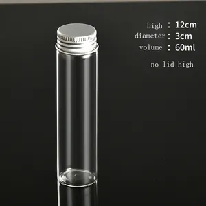 Mini botella de vidrio ámbar transparente con tapón de rosca de aluminio, frasco de embalaje vacío de 5ml, 10ml, 15ml, 20ml y 25ml, venta al por mayor