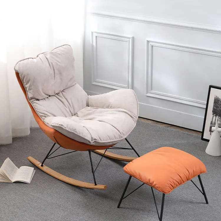 nordic rocking arm chair lounge chairs modern leisure furniture living room couch rocking chair