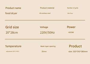 Mini Deshidratador de Alimentos Comercial de Acero Inoxidable de 10 Capas con Motor de 400W para Pasas, Frutas, Verduras y Eliminación de Olores - Product Image 5