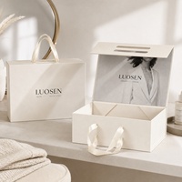 Boîte-cadeau pliable en carton rigide avec fermeture magnétique de luxe personnalisée, sac avec poignée, boîte pliable portable