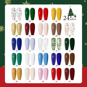 JTING Coffret de collection de gels de Noël 24 couleurs personnalisable, design unique, fournitures pour ongles haut de gamme, vernis à ongles en gel OEM - Product Image 4