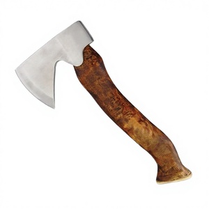 Couteau de cuisine Damas de qualité industrielle supérieure, fait sur mesure, avec fourreau en cuir et manche en bois, et hache à tête plate - Product Image 3