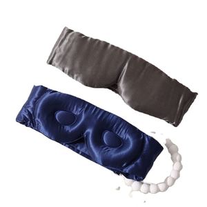 Masque de sommeil 100 % soie de mûrier de grade 6A, avec logo personnalisé, occultant, contour 3D, sangle réglable, pour dormir - Product Image 1