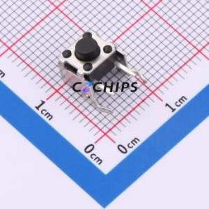 TC-6615-5.0-260 Tactile Switch Through hole,7.5x6.2mm Switch Single Pole Single Throw Round Button 2.6N Right Angle Insert - Product Image 1