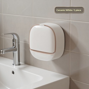 Bathroom <b>Drain</b> Soap Box Wall Mounted ABS Soap Box with Lid Waterproof Soap Dish Dishes Storage Box Travel Organizer Case Storage - Product Image 1