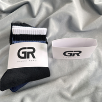 Bas quantité minimale de commande personnalisé chaussette emballage carton étiquette d'emballage papier de luxe chaussettes d'emballage étiquette volante pour 1/2/3 paires