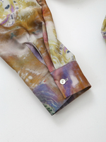 Robe longue décontractée à col rabattu, manches longues, boutons, imprimé multicolore, mode pour femmes