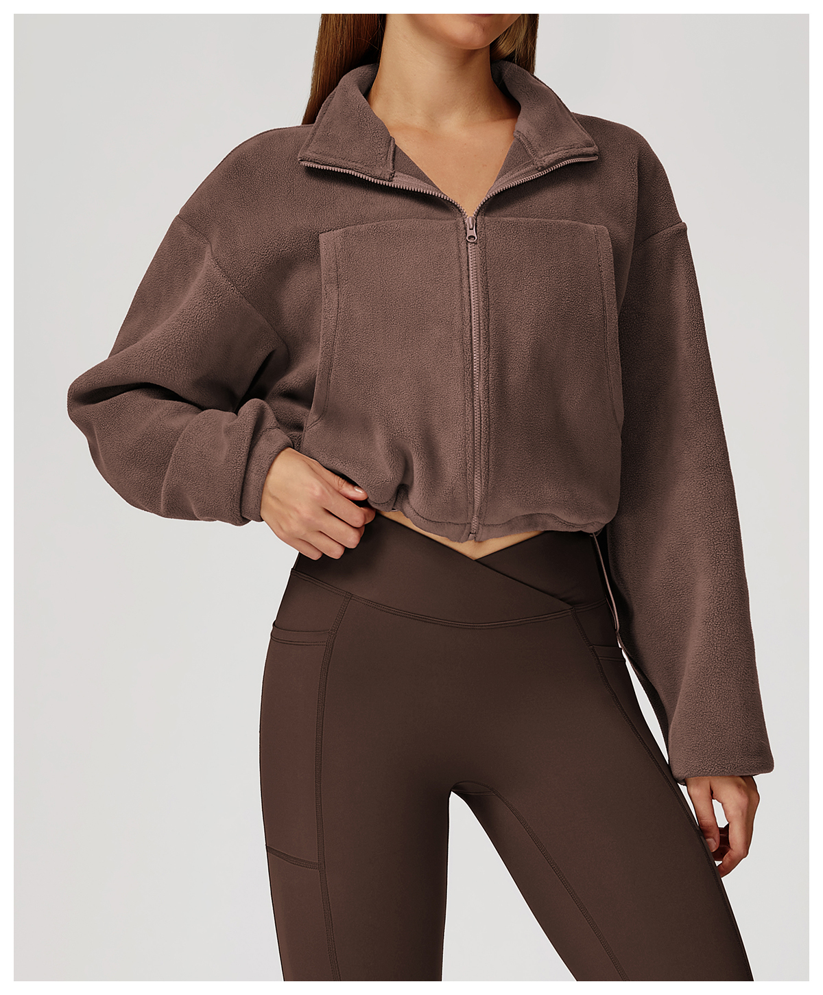 Sweatshirt Breathable Quick Dry Four-Way Stretch Polyester/Cotton Loose Sport Jacket Fitness Workout Clothes Yoga Tops Women