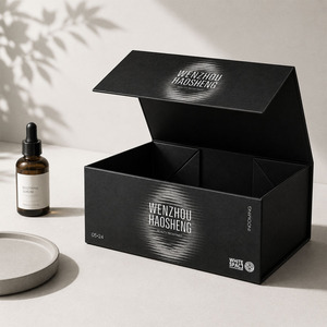 <span class=keywords><strong>Caja</strong></span> Magnética Plegable Negra Personalizada de Una Pieza, <span class=keywords><strong>Caja</strong></span> de Papel Rígido Plegable de Bajo MOQ para Envío y Embalaje de Regalos - Product Image 2