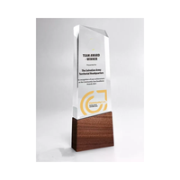 Prix du meilleur service à base de bois Cadeaux de partenariat de reconnaissance d'entreprise en bois acrylique imprimé sur mesure