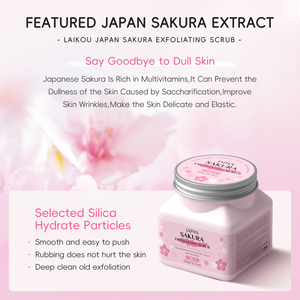 LAIKOU Sakura, крем для глазури, органический скраб для тела из вишни, отшелушивающие сенсорные гранулы, отбеливание, Прямая продажа с завода - Product Image 6