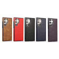 Étui en cuir rétro pour Samsung Galaxy S24 Ultra, coque arrière de luxe pour téléphone