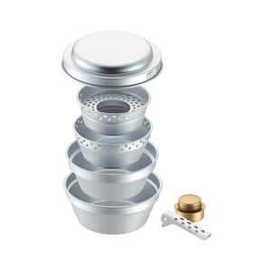 Bon marché, ensemble de 8 pièces durables en aluminium anodisé pour le camping, le pique-nique, ensemble de marmites de cuisson - Product Image 1