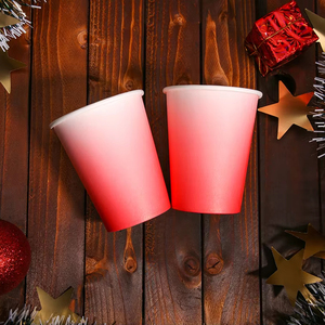 EcoLuxe Gradient Pink & White Biodegradable Dual-Wall Paper Cups