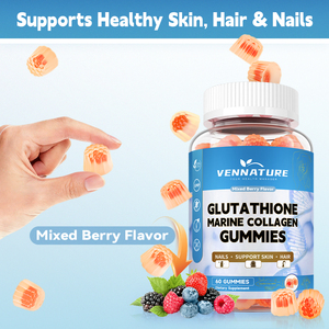 Private Label Glutathion Hautaufhellende Marine-Kollagen-Ergänzung Glutathion-Gummis zur Unterstützung der Gesundheit von Haar und Nägeln - Product Image 3