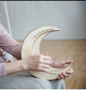 Moon Lyre Harp 11 senar alat musik kecapi kayu besar untuk terapi Suara alat mandi suara penyembuhan - Product Image 4