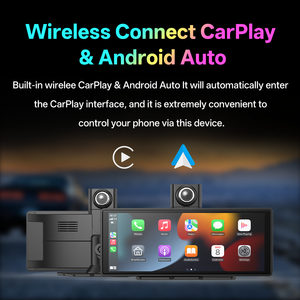 Carlover AI Dashcam 4K+1080P con Schermo CarPlay da 10 Pollici, Mirror Link, Visione Posteriore, CarPlay e Android Auto, Registrazione in Loop <span class=keywords><strong>DVR</strong></span> - Product Image 6