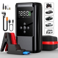 Compresseur d'air portable intelligent pour pneus, moniteur de pression des pneus, ABS, 12V, 6400mAh, avec pince, manomètre numérique, démarreur de secours