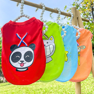 Shine And Shine Pet Dog Vest Summer Cotton Cartoon Print <b>For</b> <b>Cats</b> And Dogs Small Medium Large Size Pet <b>Clothes</b> - Product Image 1