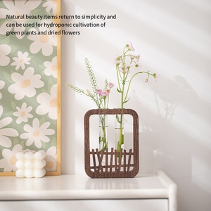 Terrario para Plantas con Soporte de Madera, Estaciones de Propagación de Escritorio para Plantas Hidropónicas, Decoración para Oficina, Hogar y Jardín - Product Image 3