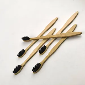 Natural Bamboo Biodegradable Adult Toothbrush With Soft Charcoal Bristles Vegan Product BPA Free Zero Waste