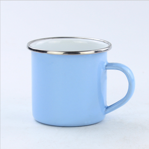 Holesale-<span class=keywords><strong>taza</strong></span> de esmalte de café de metal con borde de rollo personalizado, <span class=keywords><strong>taza</strong></span> de esmalte de camping para sublimación - Product Image 2