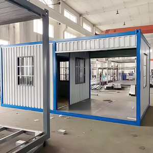 Painted Steel Container Security Booth With <b>Turnstile</b> Access Control For Construction Site Guard Room - Product Image 3