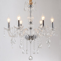Lustre en cristal à livraison rapide, moderne et luxueux, en verre K9, avec bras en cristal, pour salle à manger, chambre à coucher, éclairage intérieur